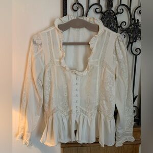 Vintage Inspired Cream Blouse